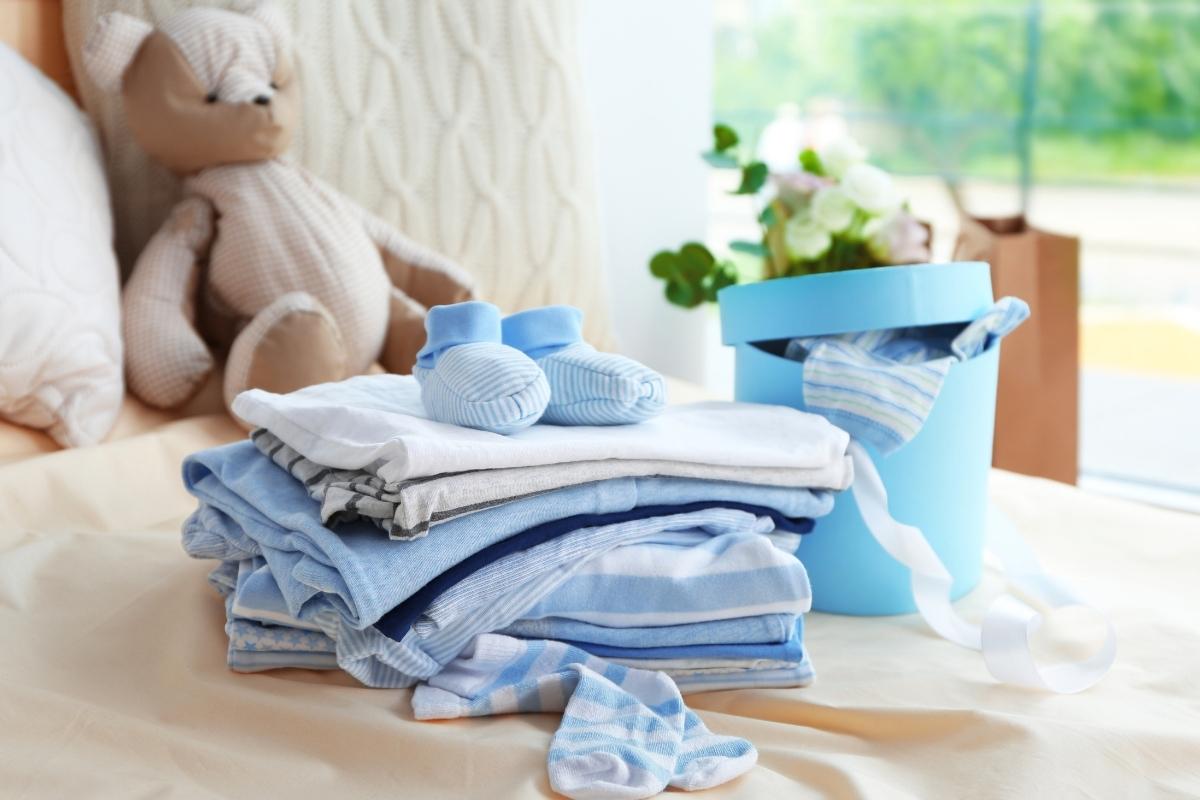 Freshly washed toddler clothes placed together