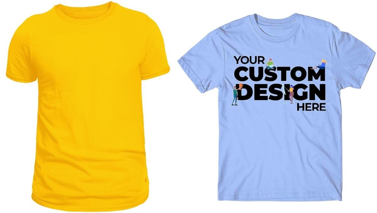 Plain vs Printed tees shown in the image