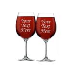 Two personalized wine glasses kept for customization