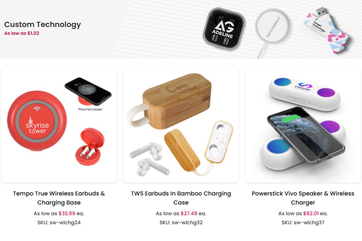 A collection of custom tech accessories to buy online